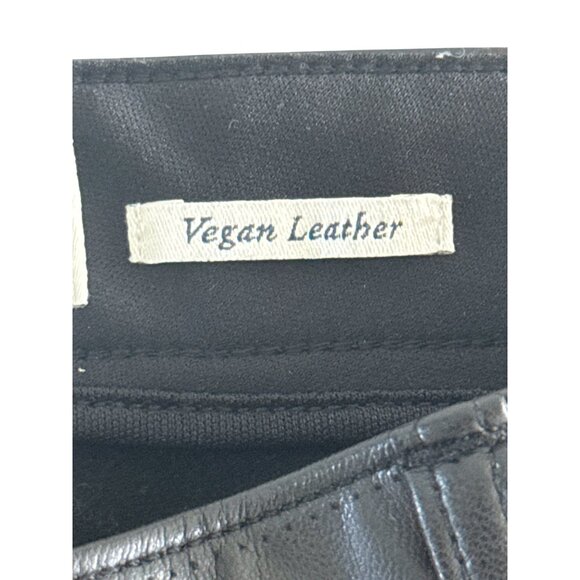Abercrombie & Fitch Criss Cross 90s Straight High Rise Vegan Leather Black Pants - Picture 10 of 12